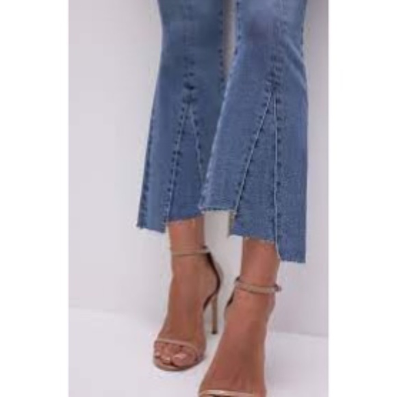 Good American Good Legs Chew Hem Crop Mini Bootcut Jeans - Picture 2 of 5